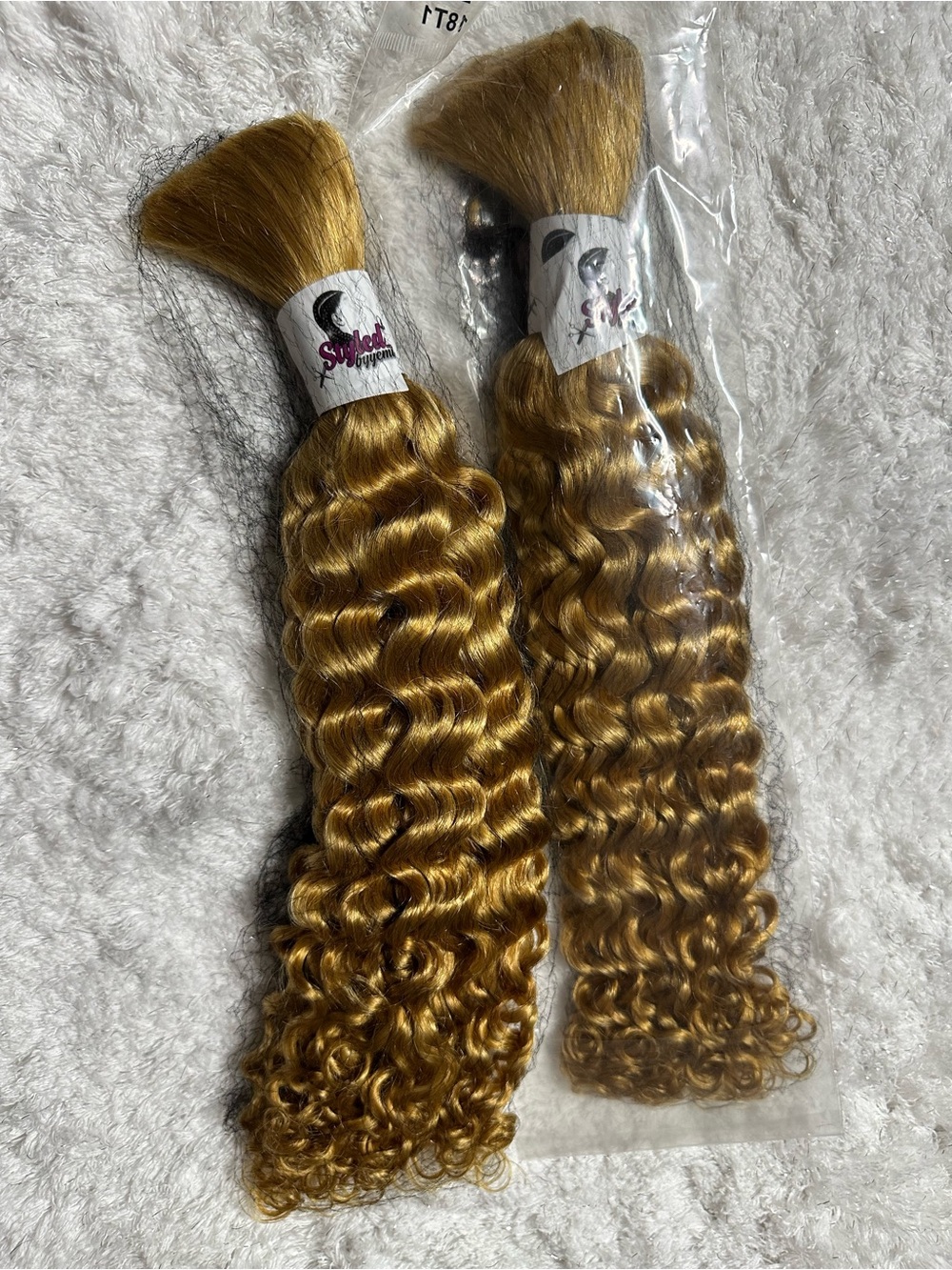 100% Italian Human hair curly piece for Boho braids 18” 200g color 27 full head